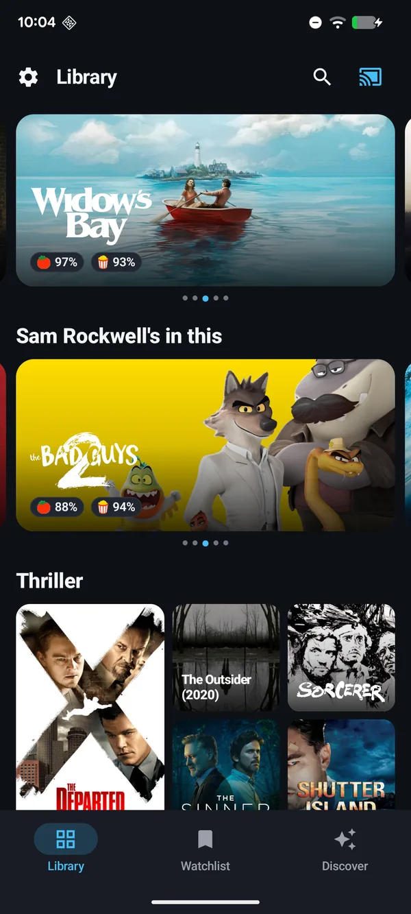 A customized Plex library with custom rows and sections in Poptonium